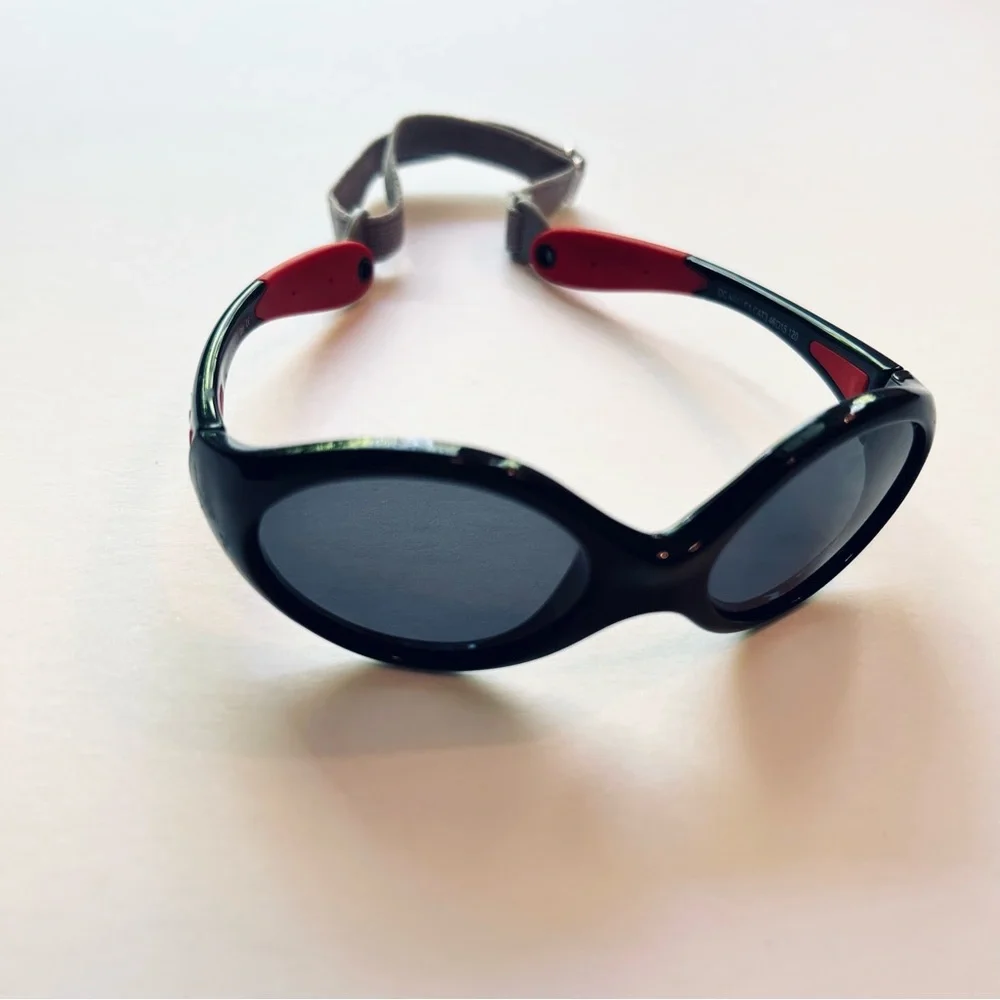 Duco Baby Toddler Lightweight Polarized Black Sunglasses Red Car Protective Case